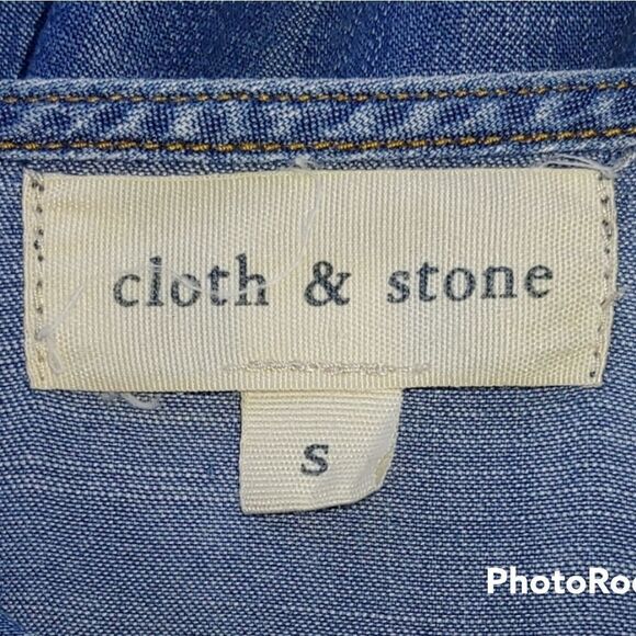 Cloth & Stone by Anthropologie blue denim lace-up shirt dress - Picture 2 of 6